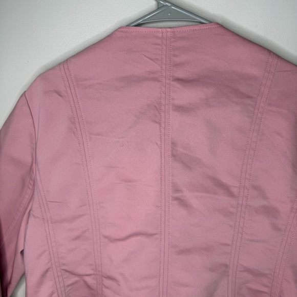Lane Bryant Pink Moto-Style Jacket with Ruffle Detail Size 18 - Picture 7 of 12